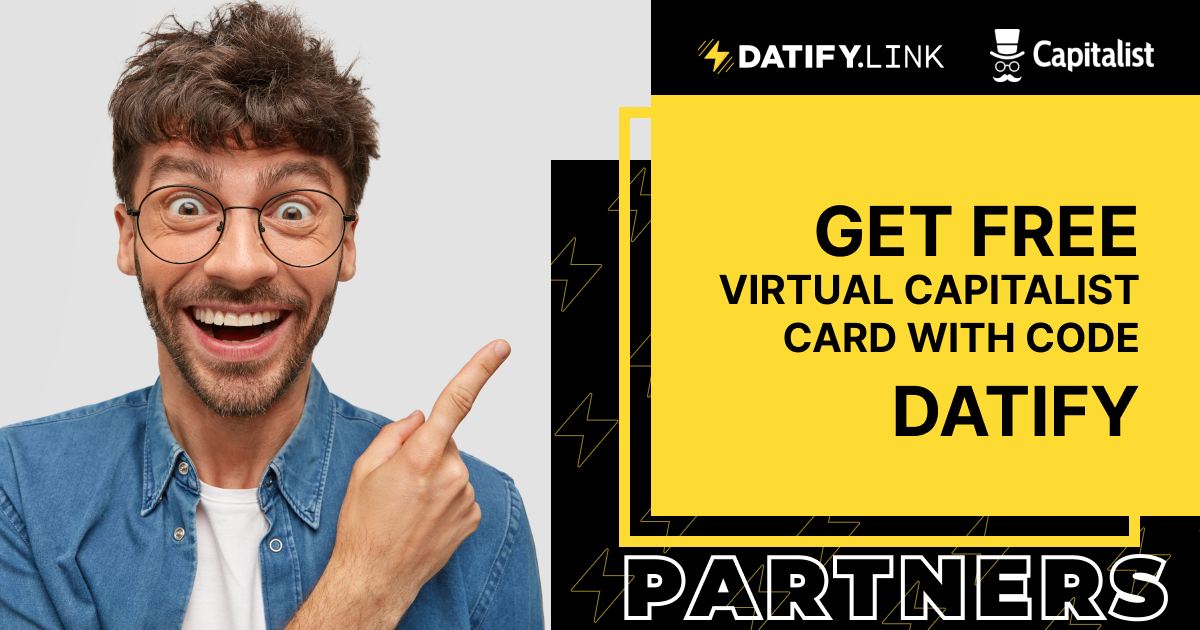 Get free virtual Capitalist card with promo code Datify! ⚡️